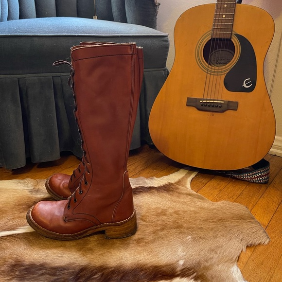 70s Vintage Thom Mcan Lace Up GoGo Boots w Gummy Sole - Picture 4 of 13